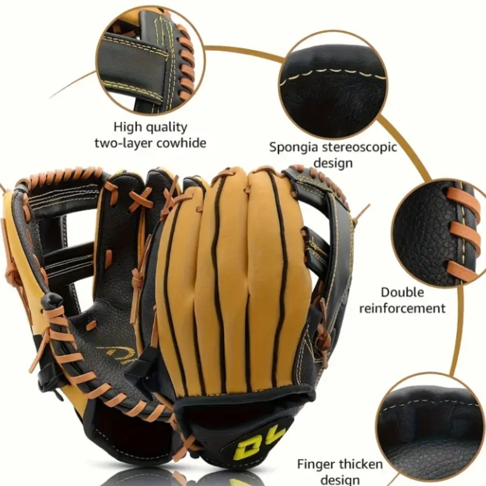 Premium Tan and Black Baseball Glove